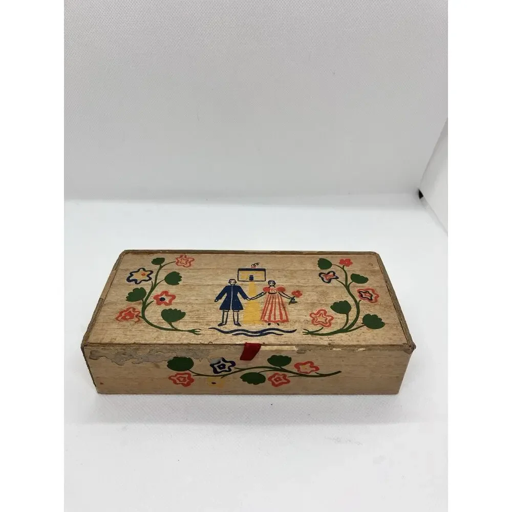 Old Spice Vanity Soap Cardboard Box Only Folkart Early American USA Made Vintage